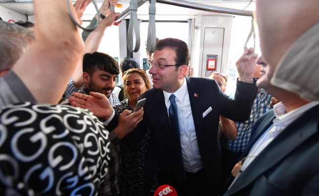 İmamoğlu Önce İstanbul Valisi'ni ziyaret etti sonra tramvaya binip İBB 'ye gitti...